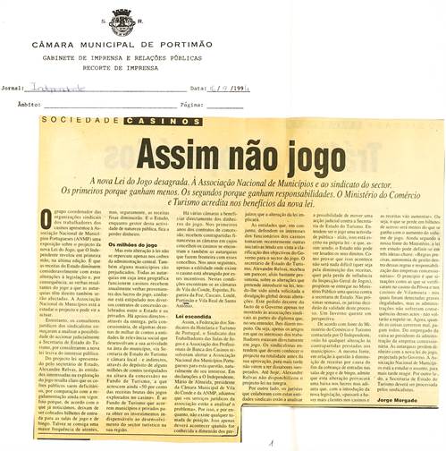 Revista de Imprensa sobre turismo, setembro 1994